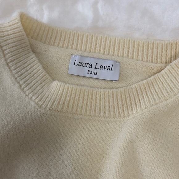 Laura Laval Cream and Black Striped Sweater - Picture 3 of 6